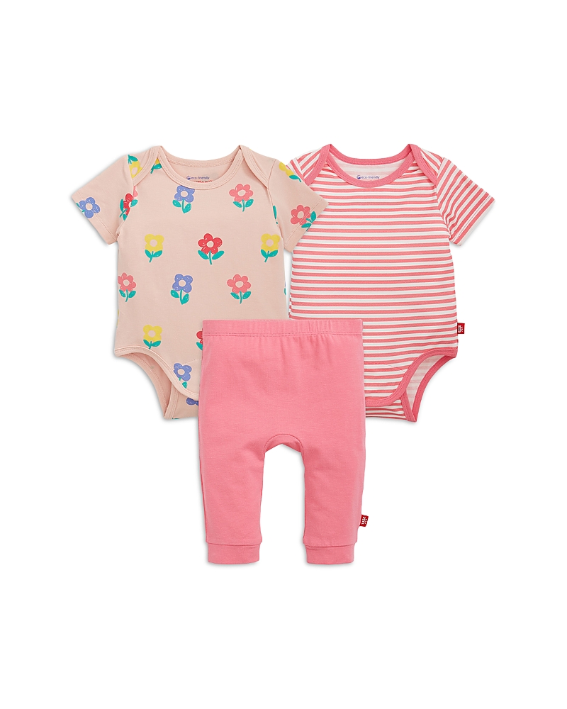 Magnetic Me Girls' CloudStretch Magnetic Bodysuit & Pants, 3 Piece Set - Baby