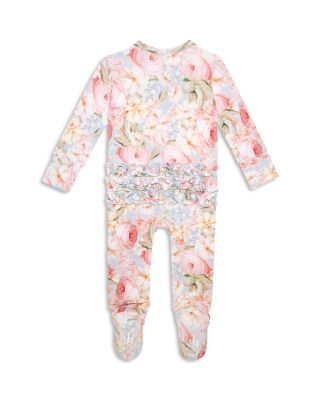 Girls' Rose Dreams Ruffled Zip Footie - Baby