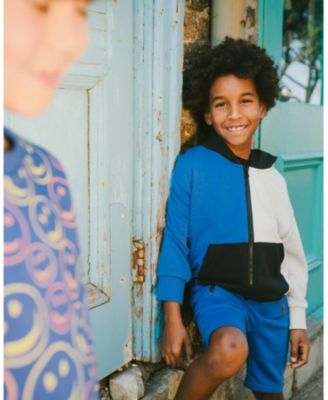 Boys' Long Sleeve Full Length Zipper Hooded French Terry Cardigan - Little Kid, Big Kid