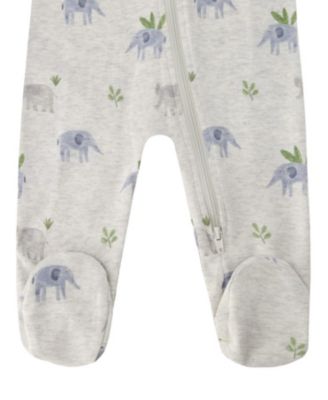  Boys' Organic Cotton Elephant Print One-Piece Pyjama - Baby