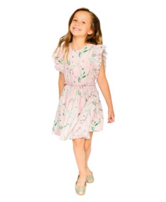  Girls' Viscose Flowers Sleeveless Dress - Little Kid