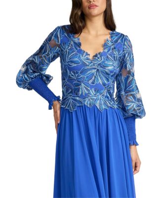  Dansby Embroidered Bishop Sleeve Gown