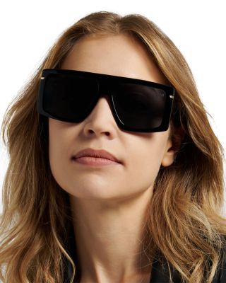 Rectangular Flat Top Sunglasses, 59mm