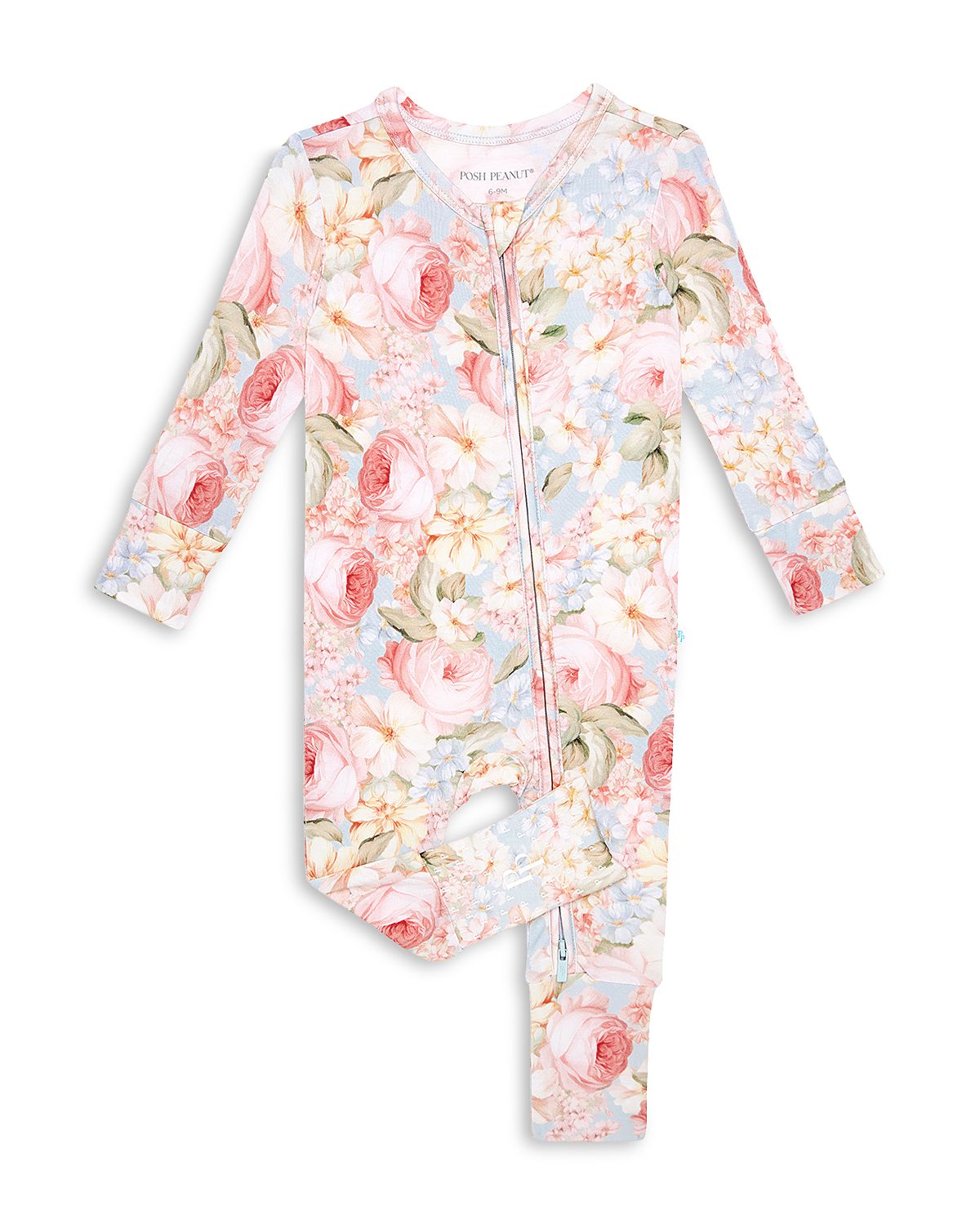 Posh Peanut Girls' Rose Dreams Printed Convertible One Piece - Baby