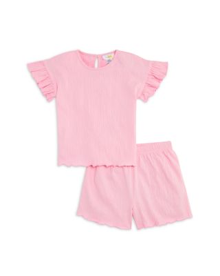 Girls' Crinkle Knit Flutter Tee & Shorts Set, Baby - Exclusive