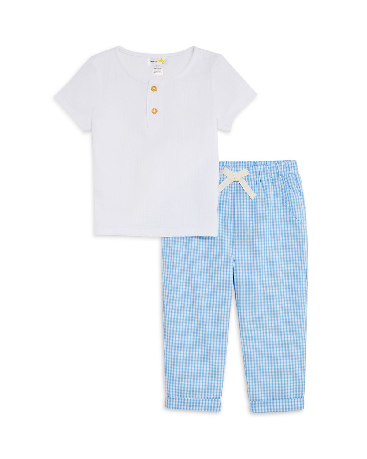 Bloomie's Baby Boys' Henley Tee & Gingham Pants Set, Baby - Exclusive