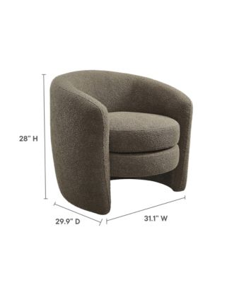  Affinity Upholstered Boucle Fabric Curved Back Armchair