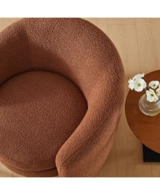  Affinity Upholstered Boucle Fabric Curved Back Armchair