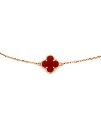  Sweet Alhambra Bracelet 18K Rose Gold and Carnelian
