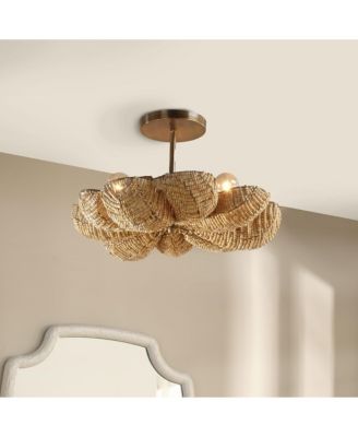  Anguilla Wood Beaded Semi-Flush Mount