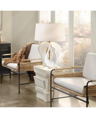  Swan Resin Table Lamp with Linen Shade