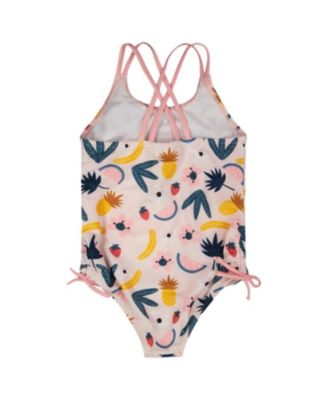 Girls' One-Piece Double Crossed Straps Fruits Swimsuit - Big Kid