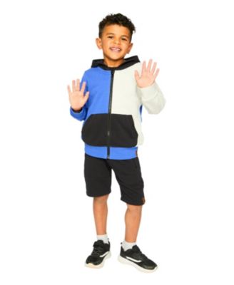 Boys' Long Sleeve Full Length Zipper Hooded French Terry Cardigan - Little Kid