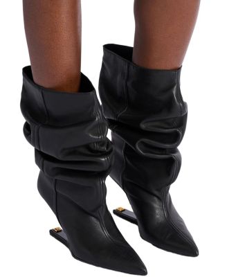 Women's "No Wedge" Smooth Leather Ankle Boots