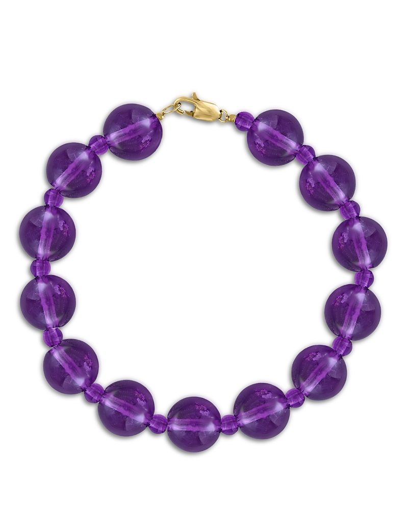 Bloomingdale's Fine Collection Amethyst Beaded Bracelet in 14K Yellow Gold