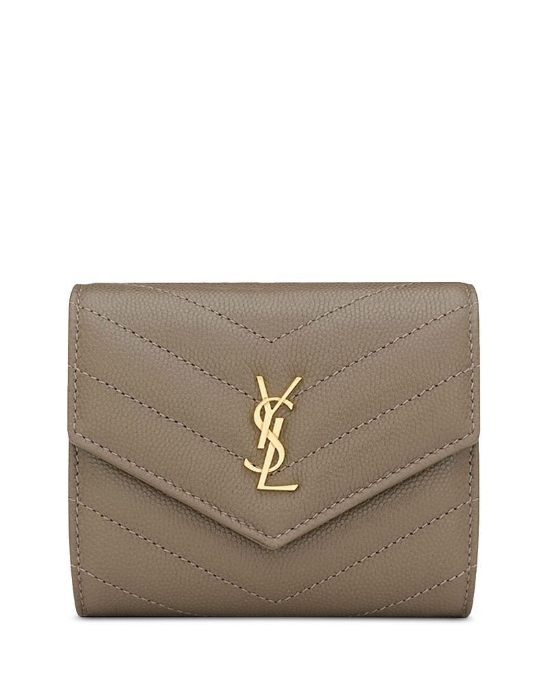 Saint Laurent Cassandre MatelassA Multi-folded Wallet in Grain De Poudre Embossed Leather · One Size