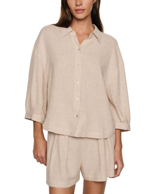 Linen Blend Relaxed Pajama Shorts