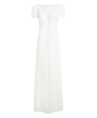 Empress Puff-sleeve Crystal-embellished Maxi Dress