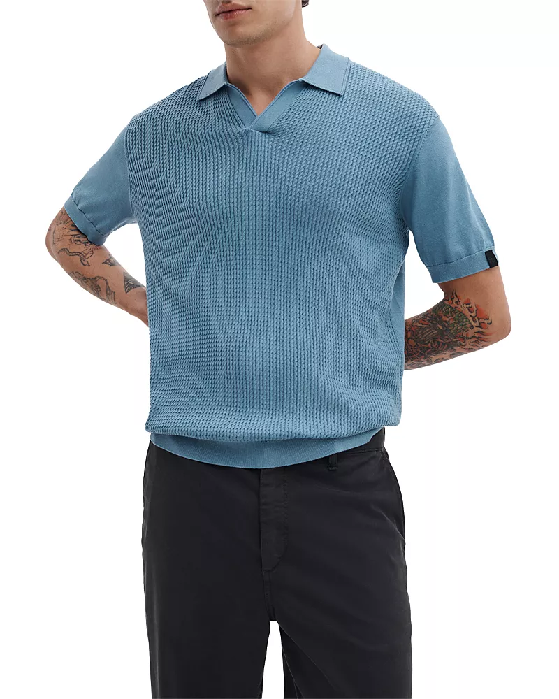 rag & bone Saxon Silk Blend Johnny Polo Shirt