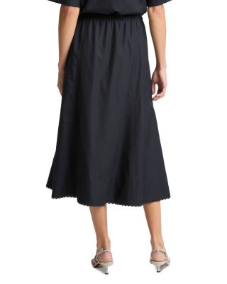 Scallop Trim Midi Skirt