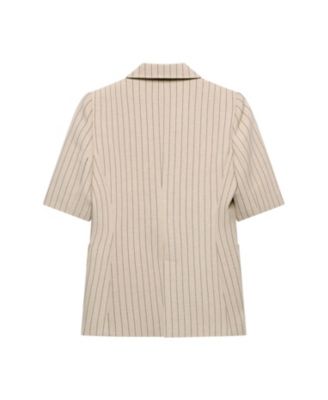  Women's Pin Stripe Short Sleeve Blazer