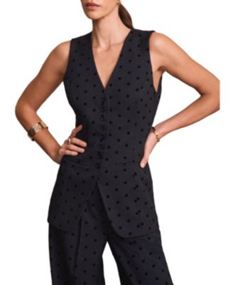  Women's Polka Dot Longline Waistcoat