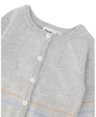 Boys' Cotton Knit Striped Button Front Cardigan - Baby