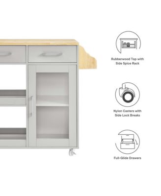 Culinary Kitchen Cart with Spice Rack