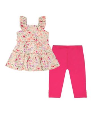 Girls' Tunic and Organic Cotton Flowers Capri Set - Big Kid
