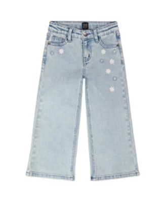 Girls' Wide Leg Embroidery Denim Jeans - Big Kid