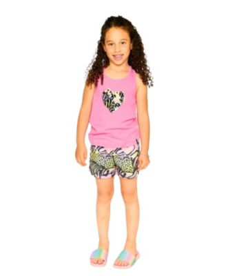  Girls' Organic Cotton Jersey Screen Animal Sleeveless Tank Top - Big Kid
