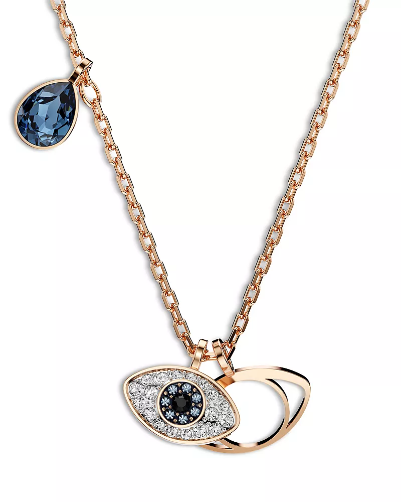 Swarovski Symbolica Crystal Evil Eye Pendant Necklace, 16.5-19.25