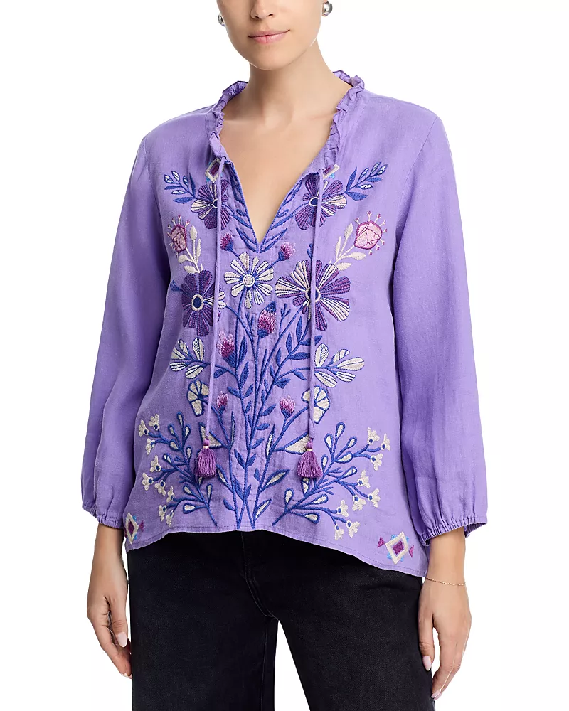 Johnny Was Ruffle Field Blouse