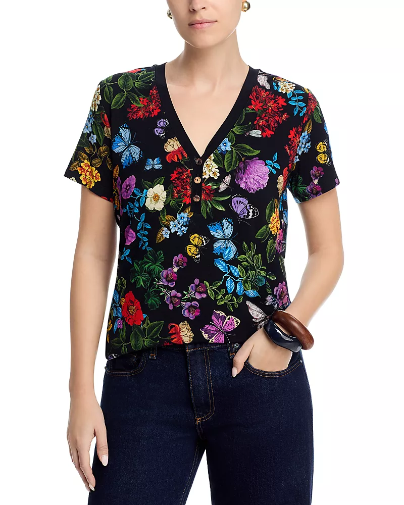 Johnny Was The Janie Favorite Short Sleeve Henley Tee