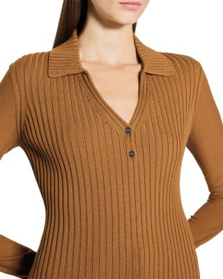 Merino Wool Ribbed Collar Sweater