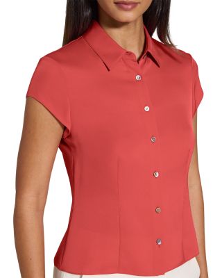 Silk Cap Sleeve Shirt