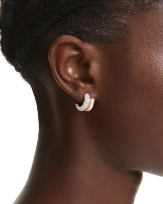 Dextera Crystal Double Row Tubular Hoop Earrings