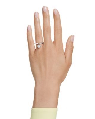 Idyllia Crystal & Cubic Zirconia Heart Charm Motif Ring
