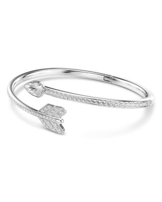 Idyllia Crystal Arrow Bypass Bangle Bracelet