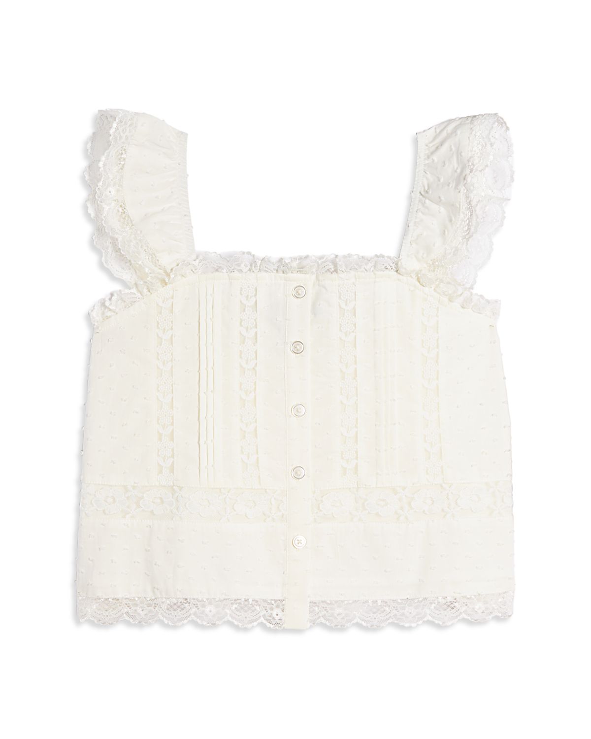 Aqua Girls' Lace Trim Top - Little Kid, Big Kid - Exclusive