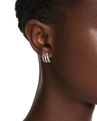 Hyperbola Cubic Zirconia Triple Row Hoop Earrings