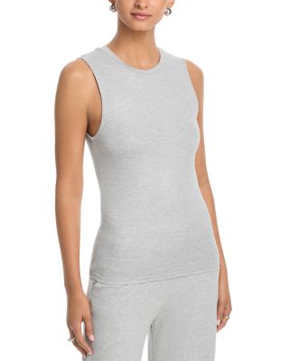 Soft Touch Metallic Crewneck Tank Top