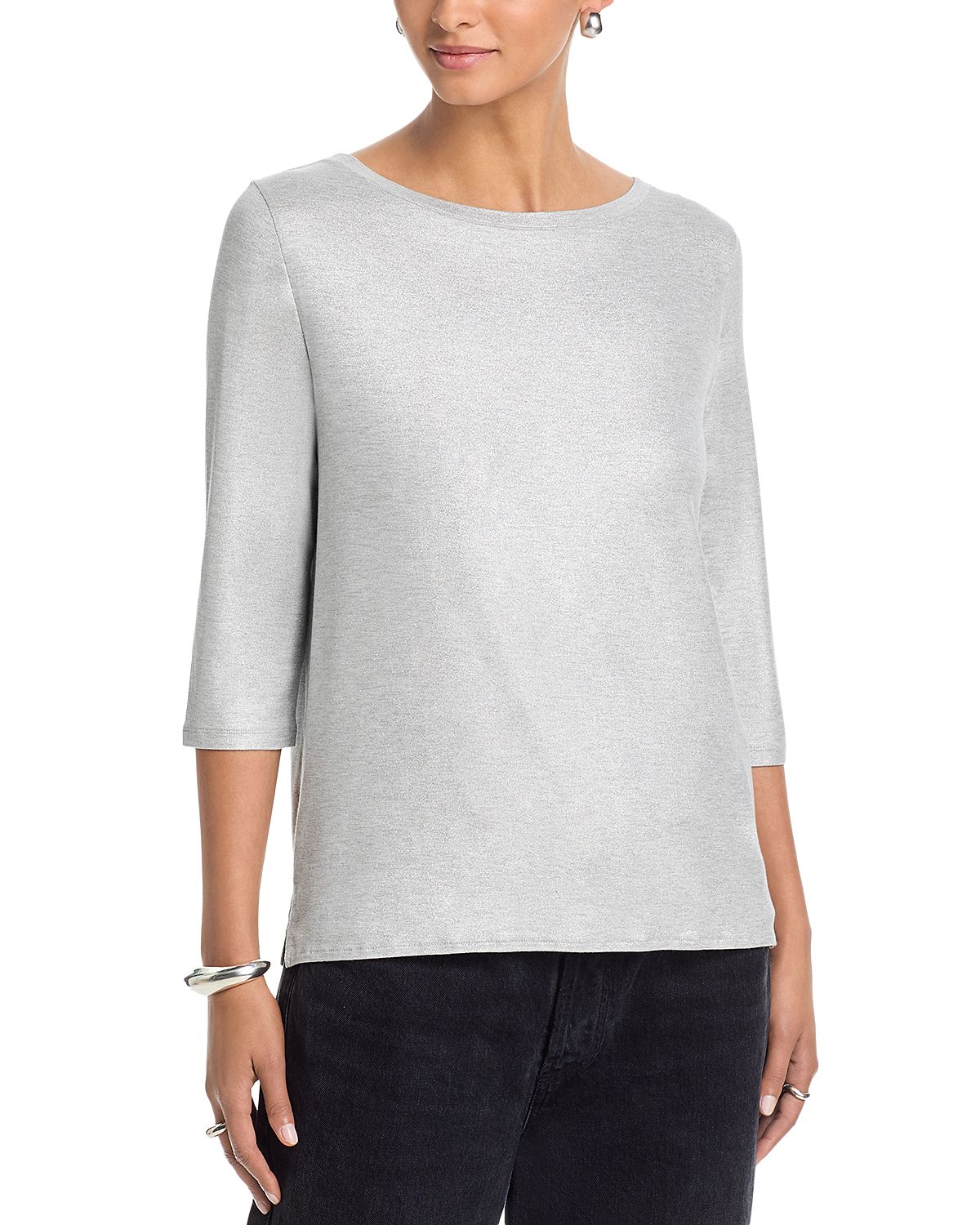 Majestic Filatures Boat Neck Three Quarter Sleeve Tee