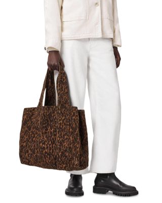Izzy Leopard Print Denim Tote