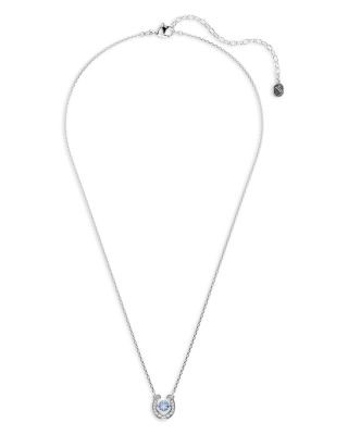 Symbolica Crystal & Cubic Zirconia Horseshoe Pendant Necklace, 16.5-19.25"