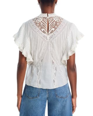 Lace Flutter Sleeve Top