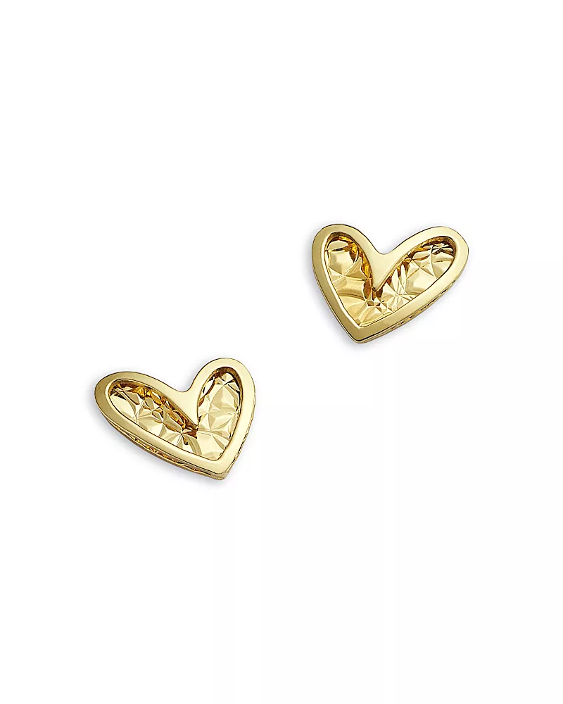 Moon & Meadow 14K Yellow Gold Heart Stud Earrings