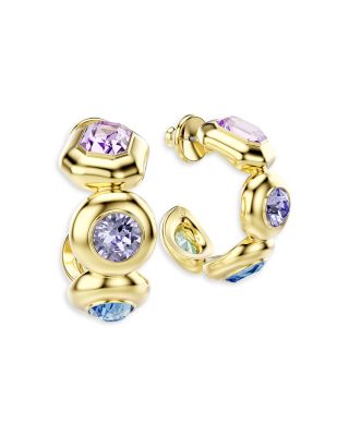 Gema Mixed Crystal Open Hoop Earrings