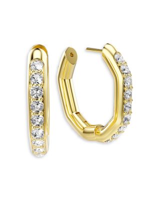 Dextera Crystal Octagon Hoop Earrings