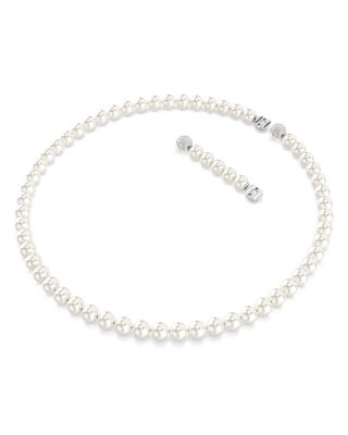 Matrix Crystal Imitation Pearl Necklace, 15.75"